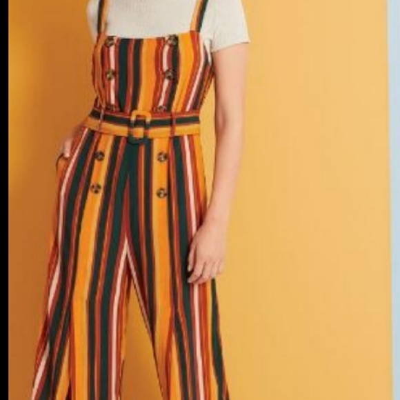 COCO & JAMISON Striped Split Wide Leg Jumpsuit - Picture 2 of 9